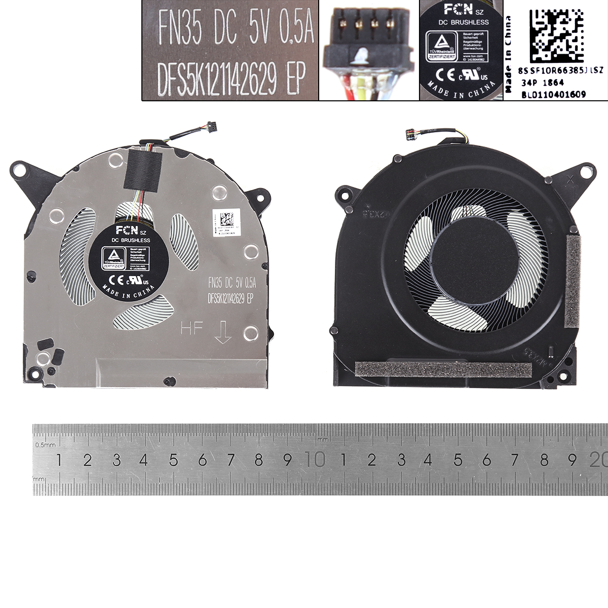 Picture of New Replacement CPU Cooling Fan For LENOVO R9000X Y9000X 2021 5V（CPU,ORG） N/A Layout